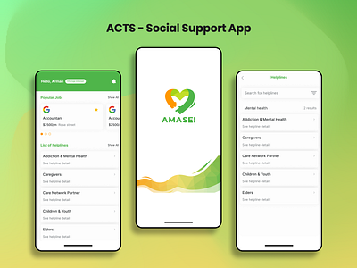 ACTS - Social Support App acts application design job app mobile app mobile design singapore ui ux