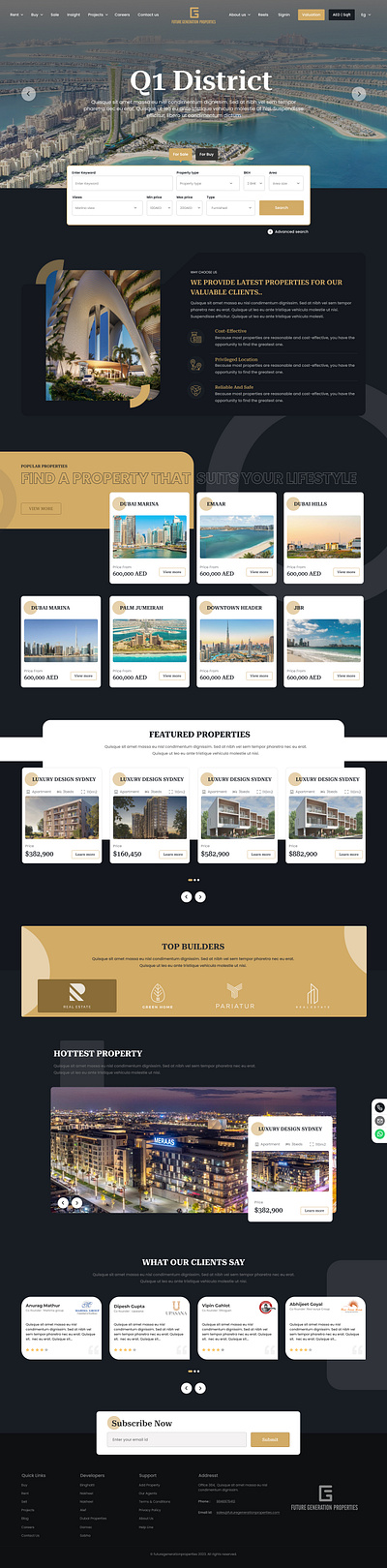 Property Buy/sale Portal dubai property ui property buysale portal ui ui design website design