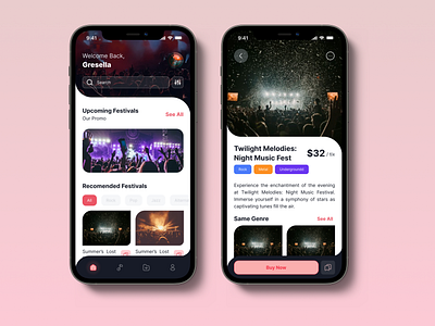 🎡Festivals Apps app branding concert design festivals music ui ux