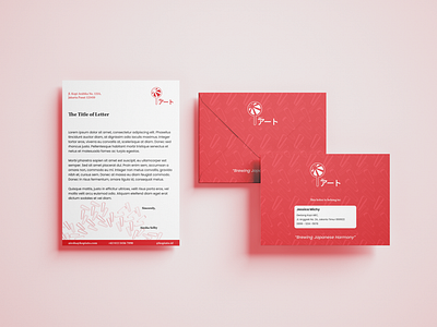 Letterhead & Envelope Design for Kopi Ato Coffee Shop branding coffee coffeeshop graphic design logo red