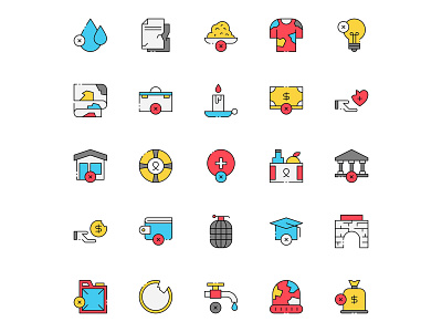 Colored Poverty Icons free vector freebie icon design icon download icon set poverty poverty icon