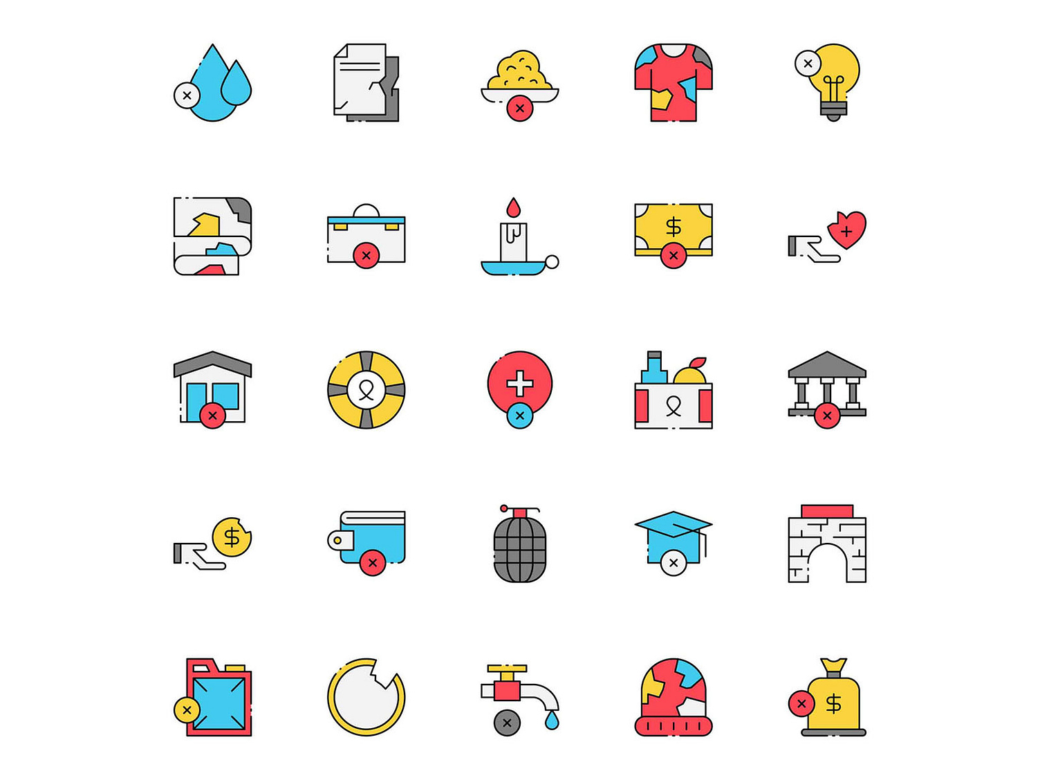 Colored Poverty Icons By Unblast On Dribbble