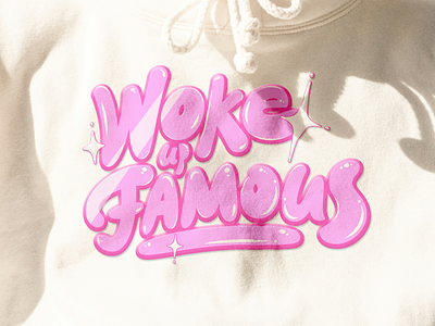 Woke up Famous – print for a hoodie clothing clothing print hoodie lettering pink sketch sparks typography
