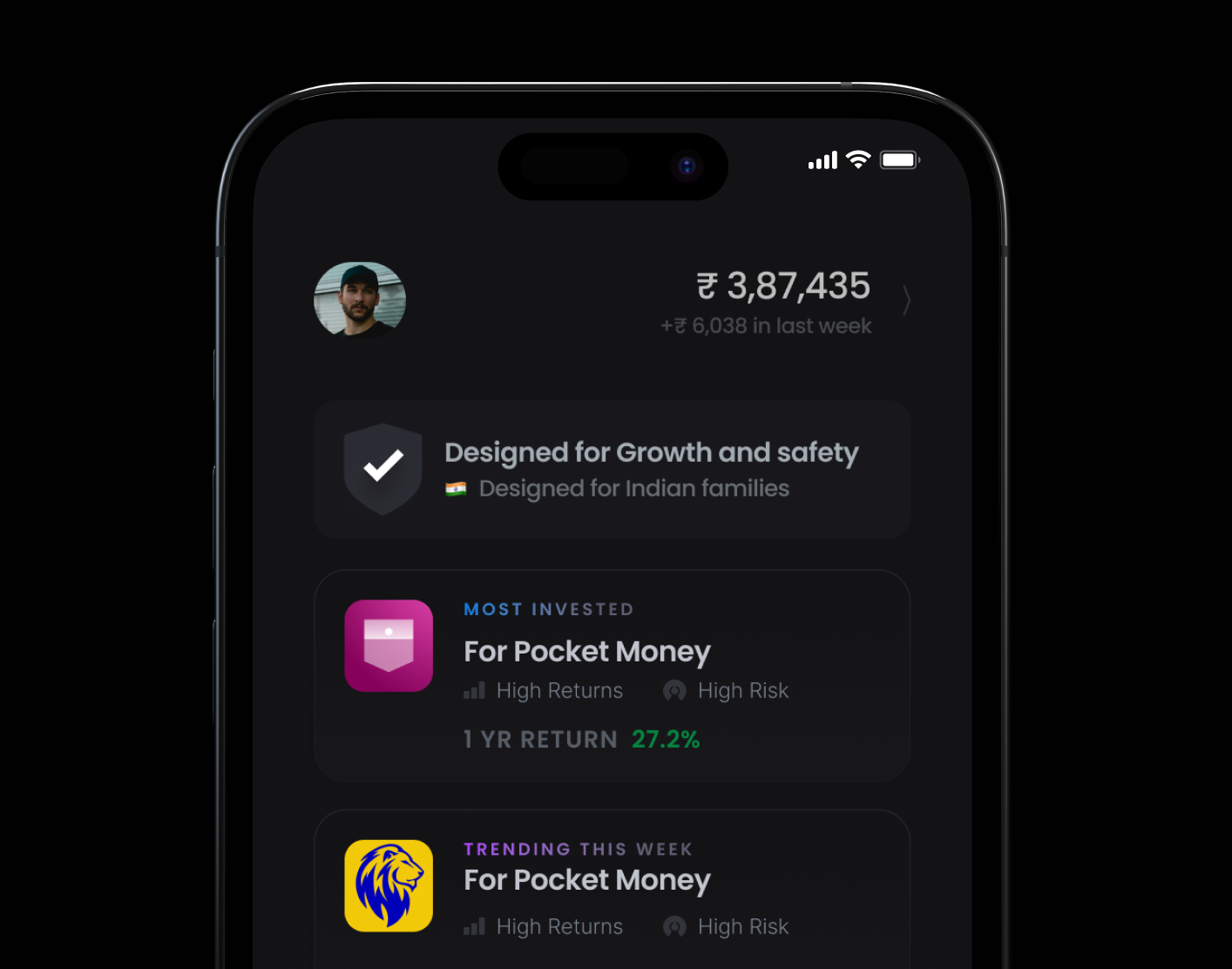 Mutual fund investment app dark mode finance fintech investing investment mobile mutual fund stock market stocks ui web