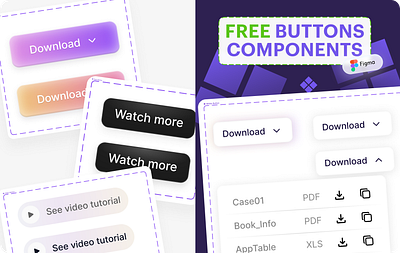 Button Components in Figma FREE bittons button button collection button free components figma design system figma button figma design uiux web design
