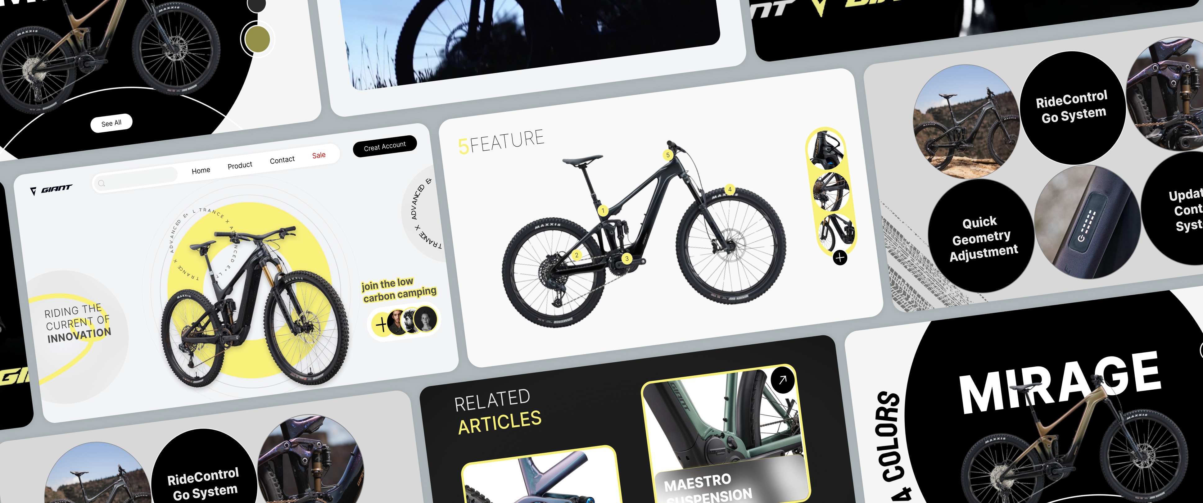 Bicycle Website 3d animation bicycle bicycle ui design bicycle web black ecommerce figma innovative landing page sport sport ui sport ux sport web ui ui design ux web website yellow