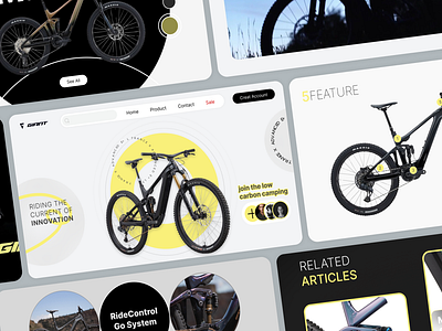 Bicycle Website 3d animation bicycle bicycle ui design bicycle web black ecommerce figma innovative landing page sport sport ui sport ux sport web ui ui design ux web website yellow