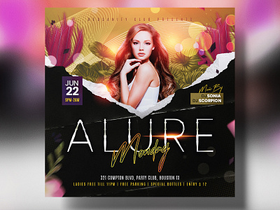 Night Club Flyer Template (PSD) alure club dj flyer graphic design ig post instagram flyer monday party party photoshop flyer print template psd psd flyer redsanity template