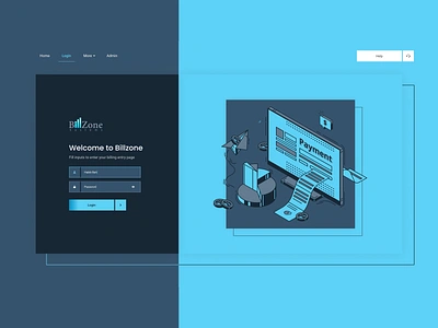 BillZone Dashboard Login Dark Mode billzone dark dark mode dashboard design graphic design login ui ux web web design