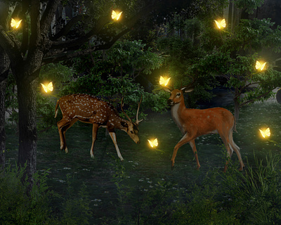 Deer Whimsical Forest branding deer design digital art graphic design illustration logo typography vector