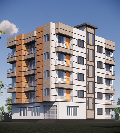 5 Story Residential Building at Mirabazar 3d arch archviz autocad bim design render revit