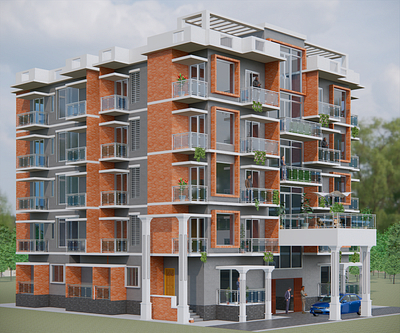 5 Story Residential Building at Sylhet 3d arch archviz autocad bim design render revit