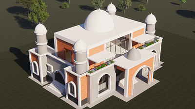 2 Story Mosque 3d arch archviz autocad bim design render revit
