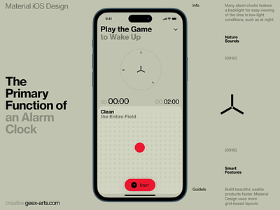 Alarm Clock book design fashion game interface ios mobile news simpl slide wake up