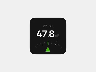 Noise Meter Widget — Compact, Analog-inspired UI design ios iphone minimal noise sound sound level ui widget