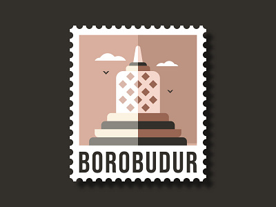 Borobudur ancient borobudur branding building design icon illustration indonesia magelang panorama temple vector