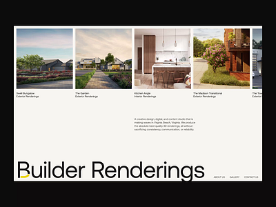 Builder Renderings Studio 3d rendering agency website architecture gallery portfolio studio website ui uiux ux