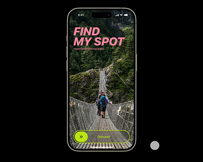 Find my spot - trekking trails animation app branding trail trek ui ux walk