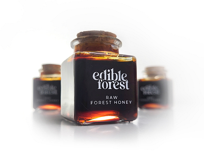 EDIBLE FOREST- RAW FOREST HONEY branding honey packaging human wildlife conflict logo organic brand packaging design raw forest honey service design social responsiblity sustainable design