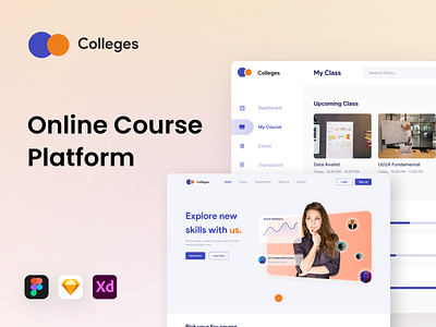 Collages - Online Course Platform course dashboard e learning landing page online course online learning web design web template