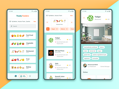 Trusty Feeders android bakery cafe fruit ios reliable food access restaurant ui ux vegetables visual design