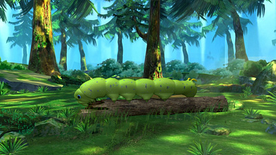 Caterpillar 3d 3d artist animation blender caterpillar design forest illustration lighting maya modeling photoshop plants trees