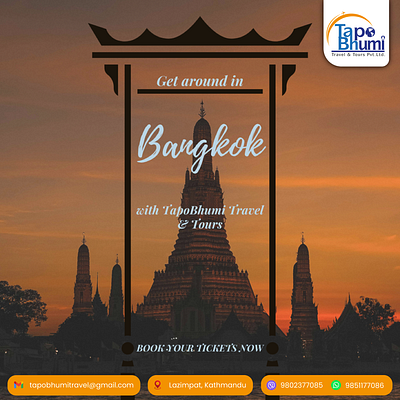 Travel to Bangkok bangkok design graphic design postdesign socialmediapost travelpost