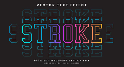 Stroke 3d editable text style Template electric bulb