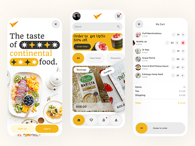 Food App app branding design graphic design illustration typography ui ux vector