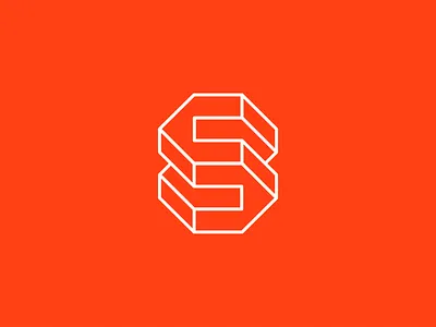 Logo concept - "S" + isometric construction construction isometric letter s