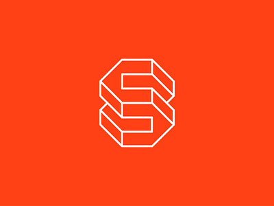 Logo concept - "S" + isometric construction construction isometric letter s
