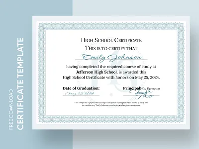 High School Certificate certificate certificate design certificate for high school certificate template certificates docs document elementary free certificate template free google docs templates free template free template google docs google google docs google docs certificate template high school certificate school template