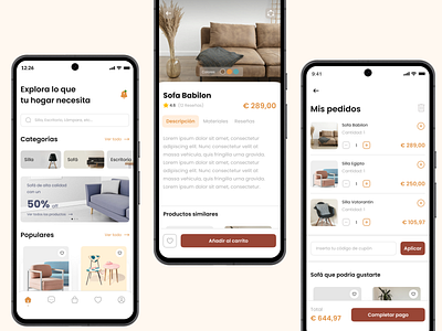 Furniture mobile | UI App app checkout furniture shop mobile muebles ui web design