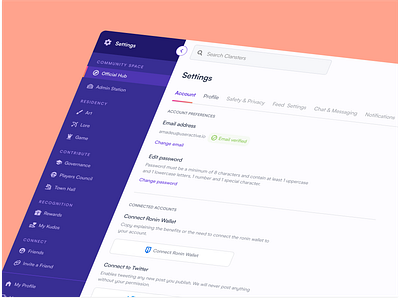 Settings, Settings and more Settings b2b b2c crm design nav navbar navigation preferences product productdesign purple saas settings side sidebar styleguide ui ux