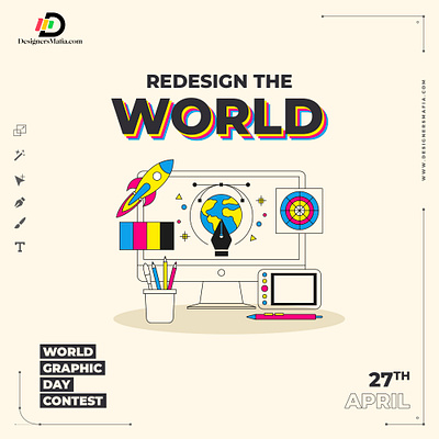🌍✨ Today, April 27th, marks "Redesign the World Day" – 3d animation branding graphic design logo motion graphics ui