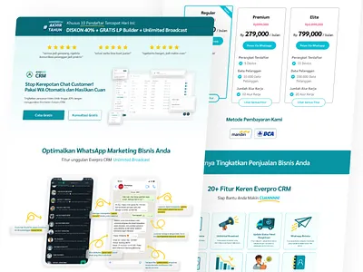 Whatsapp CRM Landing Page - Website Design app ui crm dashboard design evermos landing page project ui ui design ux web design web ui website whatsapp