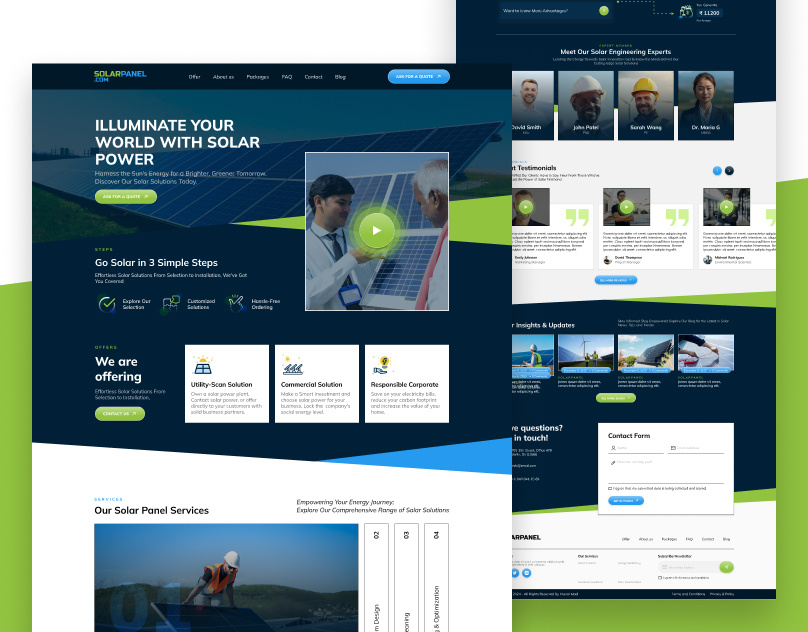 Solar Panel Company - Website Design solar energy web design solar panel web design solar panel website solar power website solar system web design solar website design