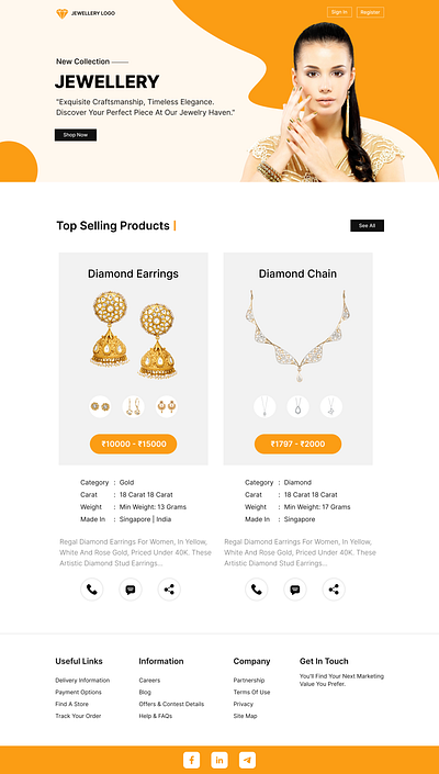 Jewellery Website Design branding ui