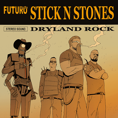 Dryland Rock band comic desert drummer futurodarko music robot rock