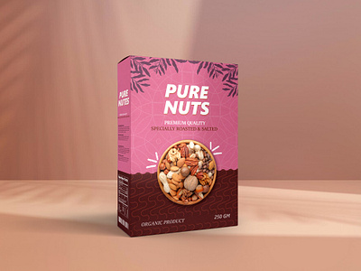 pure nuts box packaging design box box design box packaging food box food box design food packaging label design packaging packaging design