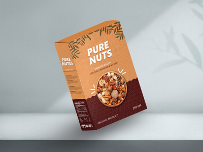 pure nuts box packaging design box design box packaging box packaging design food backaging food box food label fox packaging packaging design product packaging