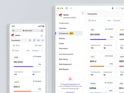 Risk Management System b2b dashboard enterprise integrations product designer saas sidebar ui uidesigner ux uxdesigner