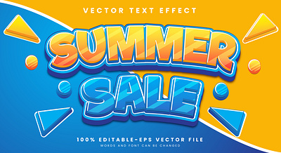 Summer Sale 3d editable text style Template green