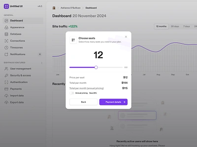 Payment modals — Untitled UI minimalism modal payment plans pop over pop up popover popup product design settings ui ui design user interface