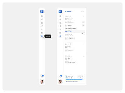 Dual-tier nav — Untitled UI menu minimal nav nav menu navigation product design side bar side nav sidebar sidenav ui design user interface