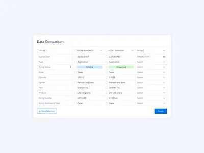 Comparison screen to improve data merge usability in HQ. product design ui ux ux design ux ui design