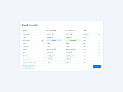 Comparison screen to improve data merge usability in HQ. product design ui ux ux design ux ui design