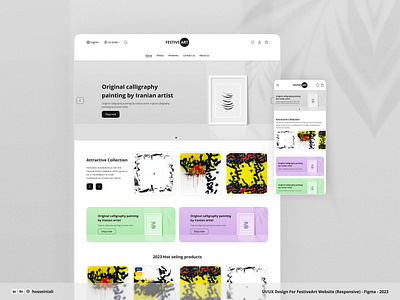 FestiveArt Website (Responsive) ali hosseini ali hosseini ui alihosseini art artist banner footer homepage hosseini ali hosseini ali ui hosseiniali online shop paint painting shop product card profile responsive singlepage uiux website