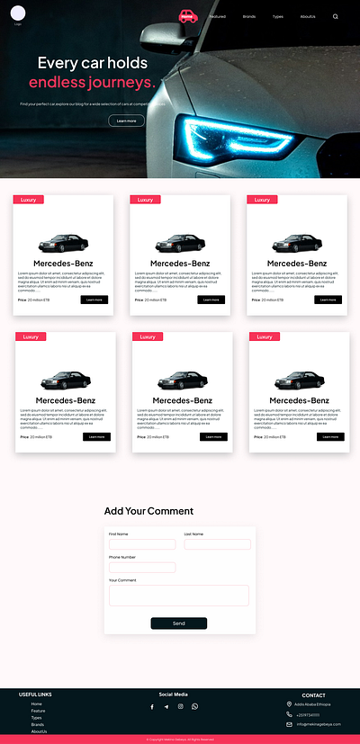 Car Blog Site ui