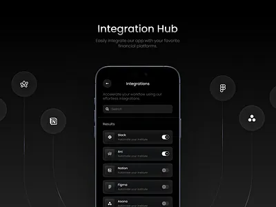 Integrations - Section app connect design framer hub hubspot integration integrations money transfer product design saas template ui ux